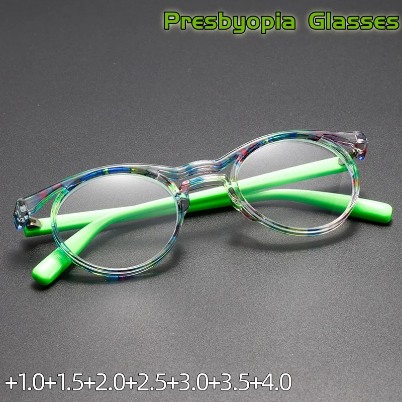

New Retro Tortoiseshell Small Round Frame Anti-blue Light Presbyopic Glasses for Women Men Fashion Wear Take +1.0 To +4.0