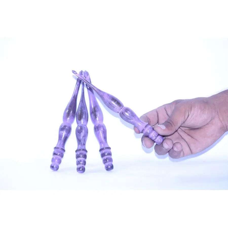 

Expo Crafts Handmade Ergonomic Wooden Crochet Hooks Set of 7 Comfortable for Arthritic Hands Versatile Crocheting Projects Knitt