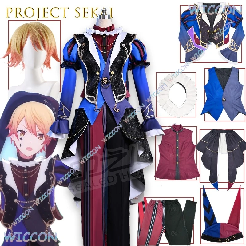 

Project Sekai PJSK Tenmasu ksa Wonder Show Clown Cosplay Suit Red Black Circus Costume Anime Stage Performance Outfit Halloween