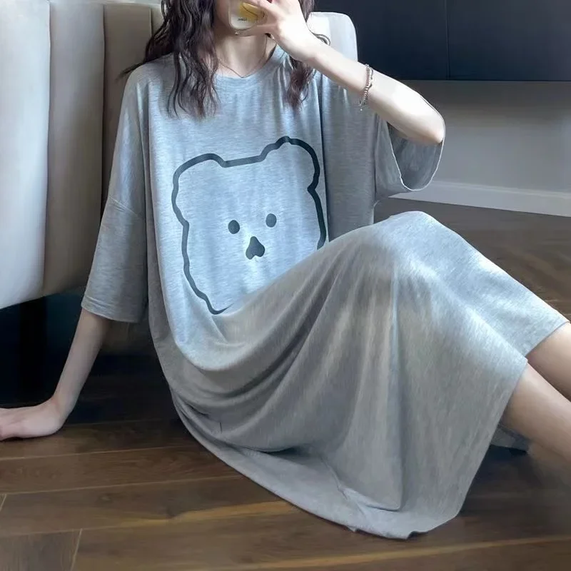 Summer Fat Large Size Women Loose T Shirt Dress Lady Female Clothing Oversize 150kg Big Add Short-Sleeve Casual short Dresses