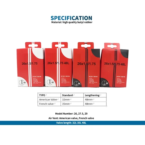 Imagen 2 del producto 2 uds KENDA tubo interior de bicicleta neumáticos de bicicleta MTB 26 27,5 29 pulgadas 1,5/1,75 1,9/2.125 2,3/2,4 AV FV tubo interior de goma butílica para ciclismo