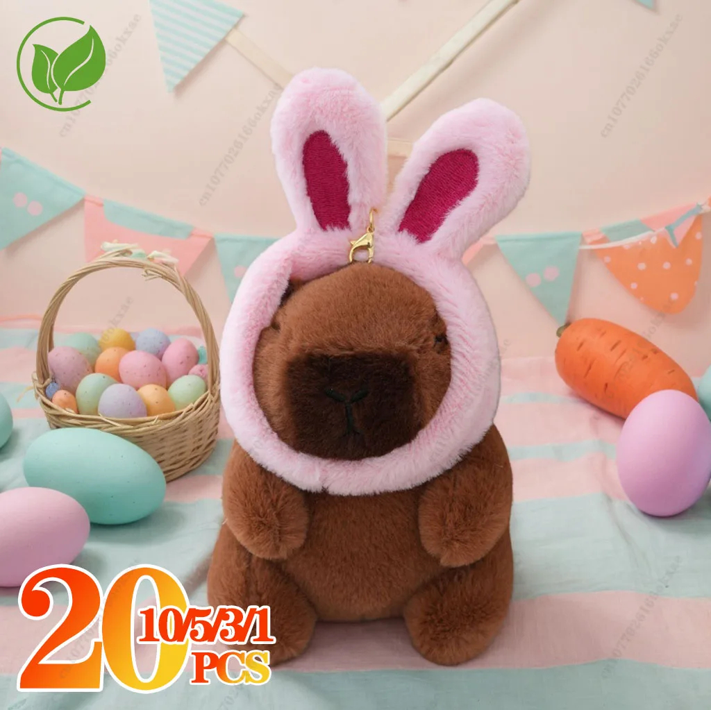 

1-20PCS Cute Capybara Plush Doll Pendant Easter Long Eared Bunny Capybara Keychain Bag Charm Children's Holiday Birthday Gift