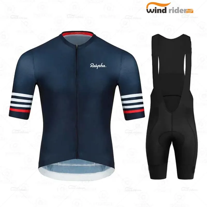 

Ralvpha Mens Cycling Jersey Sets Short Sleeve Summer Pro Team Road Racing Bike Clothing Breathable MTB Bicycle Bib Suit Ciclismo