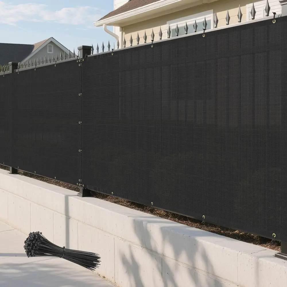 Outdoor Mesh Privacy Screen for Temporary Enclosure, Wind and Shade Protection, Suitable for Backyard, Garden, Pool, or Wall, Bl