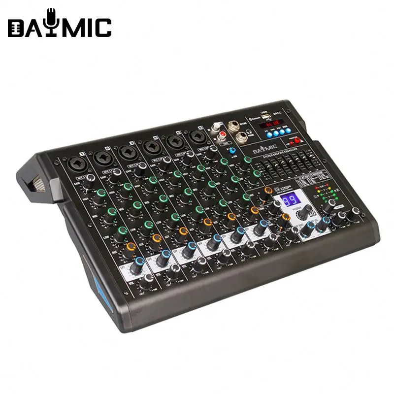 DAYMIC TD-8 8 Channel 99 DSP USB Studio Record DJ Sound Audio Mixer Console Audio Sound Cards & Mixers