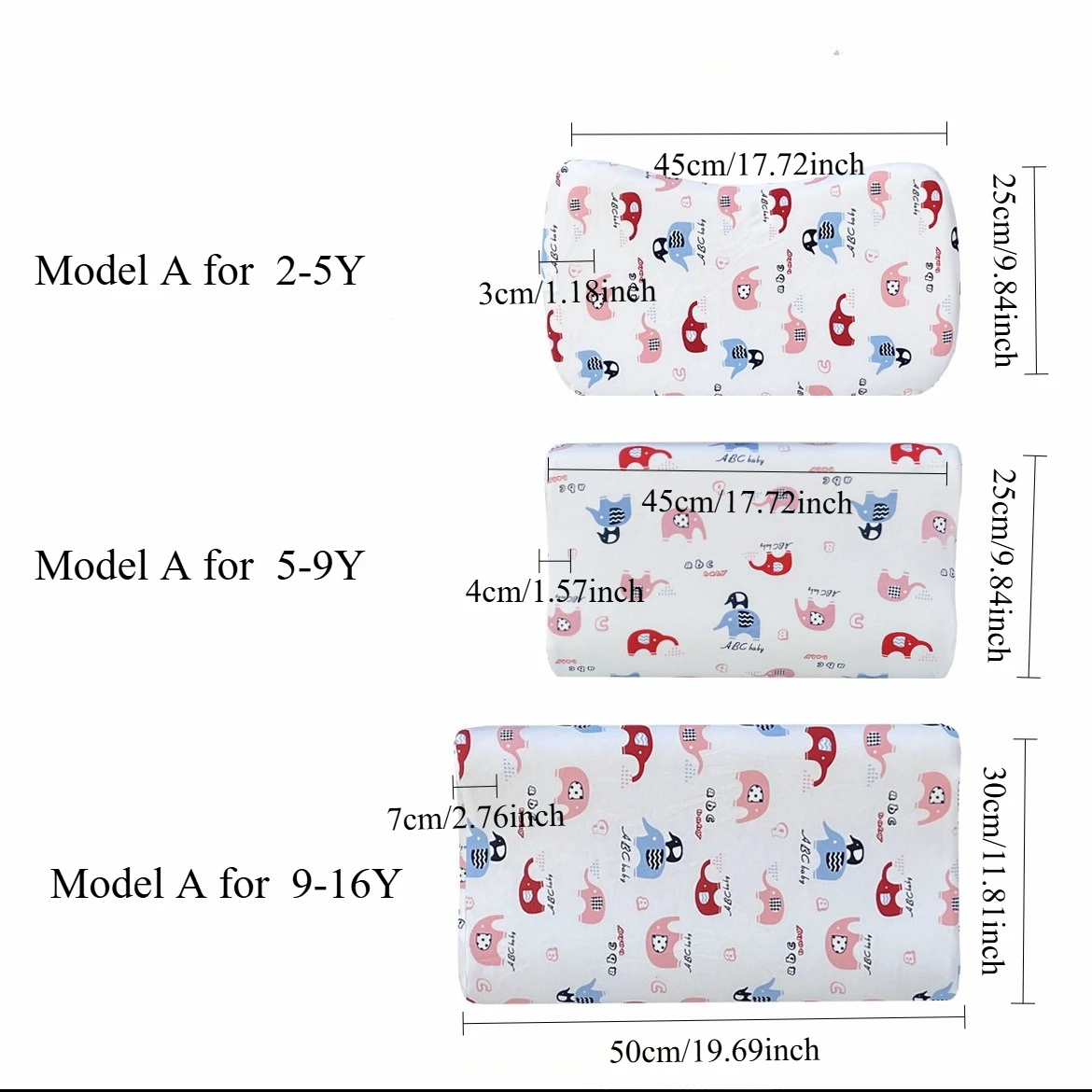 وسادة للأطفال الصغار مع كيس وسادة قابل للإزالة للأطفال، وسادة إسفنجية الذاكرة المحمولة قابلة للتنفس وناعمة هدايا للأولاد والبنات