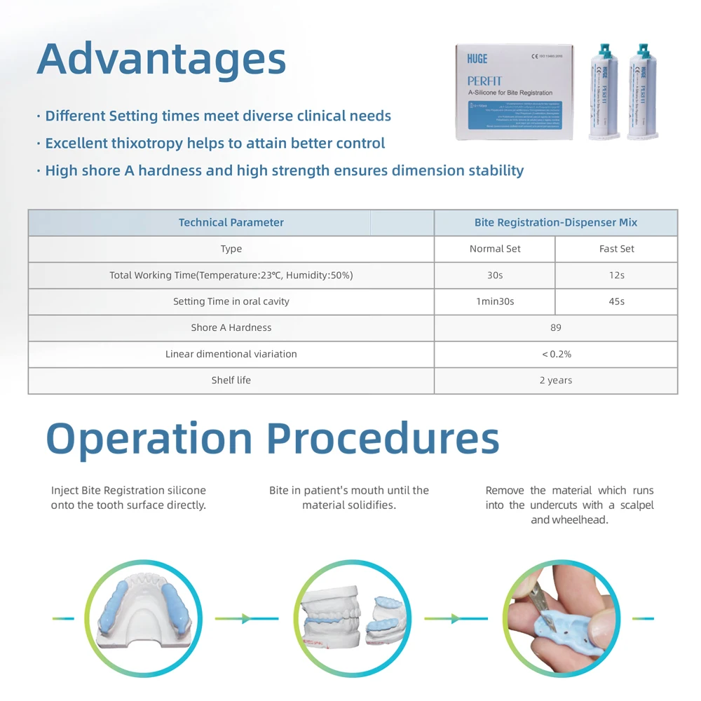 Huge Perfit Dental Bite Registration Occlusal Impression A Silicone Elastomeric Teeth Surface Record Dentist Clinical Materials