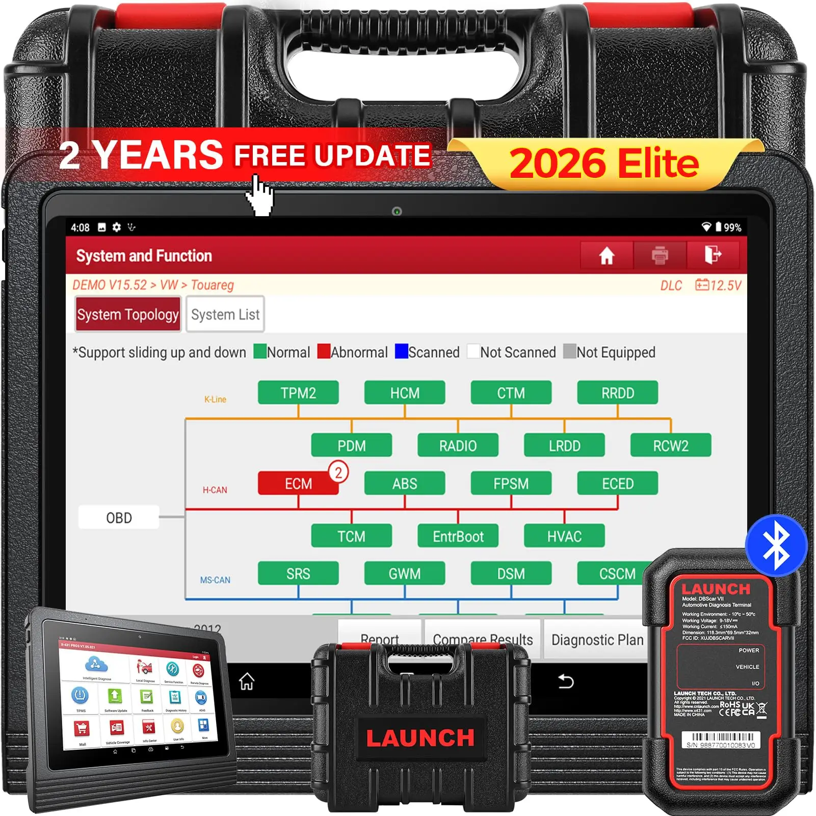 

Launch X431 PRO3 V+ Elite (2026): Topology Map, ECU Coding, 55+ Resets, CAN FD, FCA SGW, HD Truck Support, 2-Year Free Update