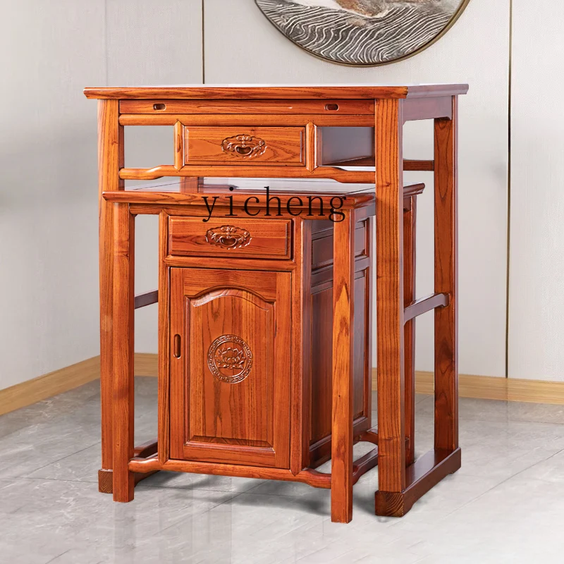

HYS solid wood tribute table incense table home modern light luxury new Chinese Buddha table