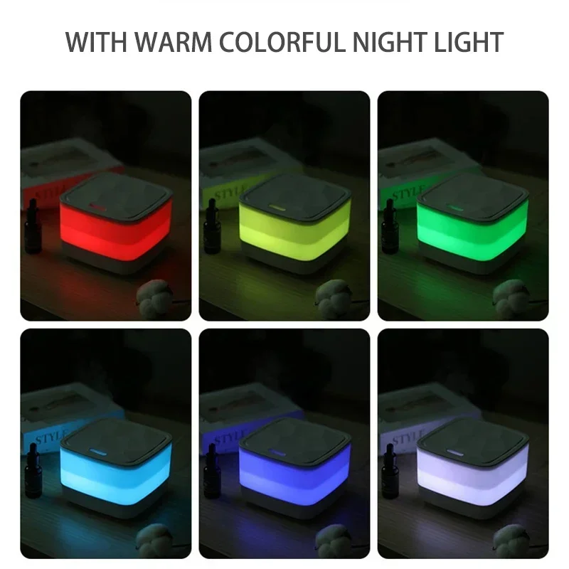 Flame Humidifier Essential Oil Diffuser Air Humidifier with Remote Control 800ml Ultrasonic Aroma Diffuser 7-color Night Light