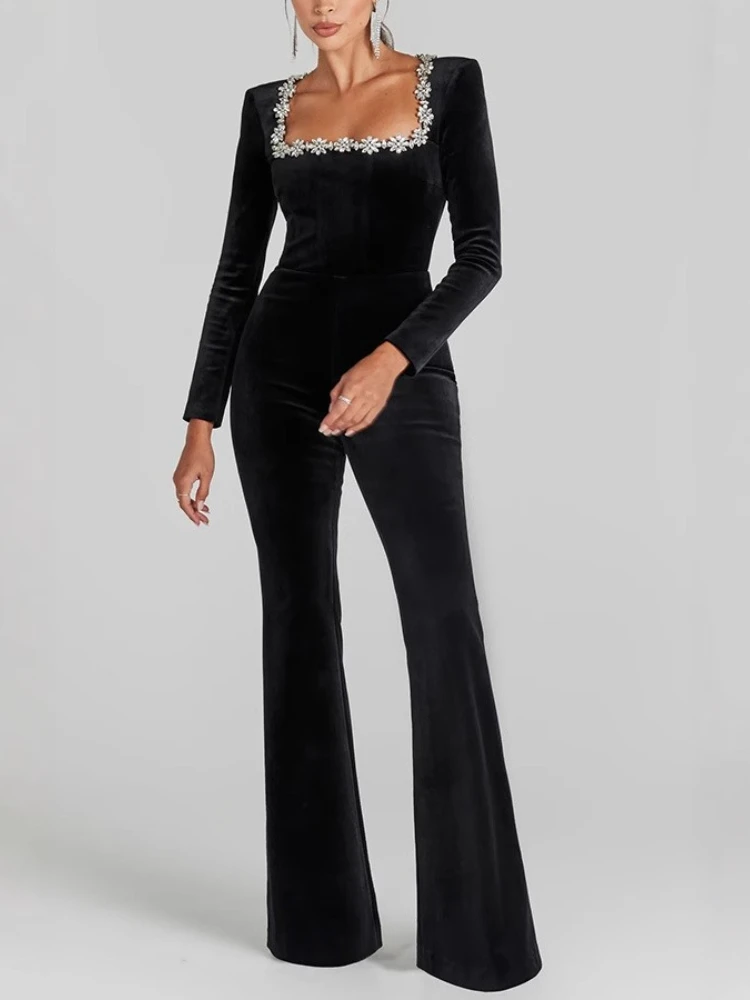 الصلبة ساحة طوق أنيقة مضيئة السراويل السيدات عادية اللعب الدعاوى 2025 المرأة الخريف عطلة سليم صالح كم طويل حللا المخملية