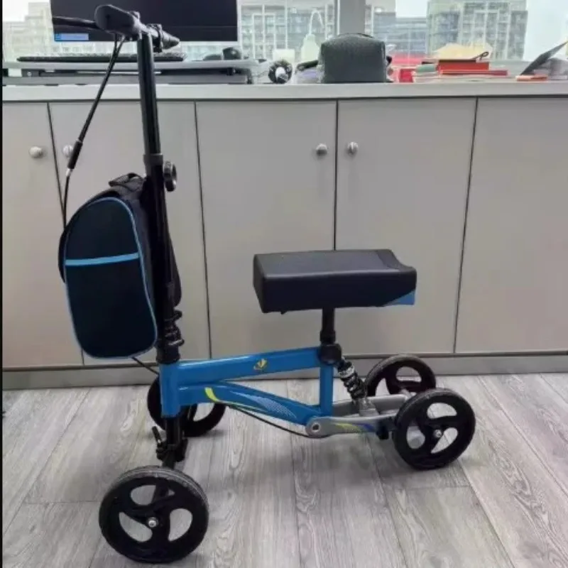 Verstellbarer Knie-Scooter mit Lenkung, Mobilitäts-Gehhilfe, Faltbare Krücke für Fußverletzungen, Komfortables Polster, Orthopädischer Scooter nach Operationen
