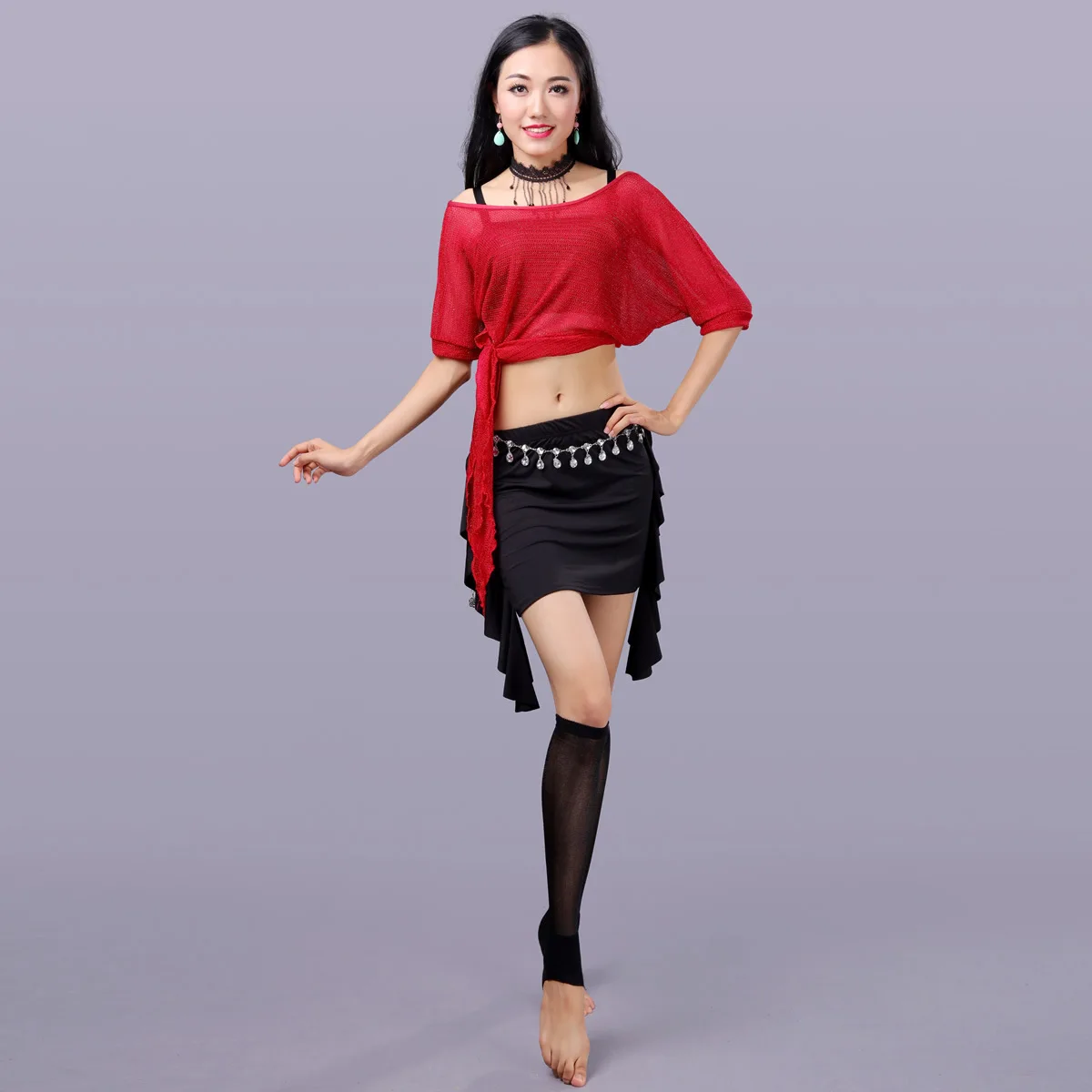 Nuevo traje de práctica de danza del vientre Sle Original, traje de baile de Colion de Color, disfraz de actuación, Top y falda para mujer