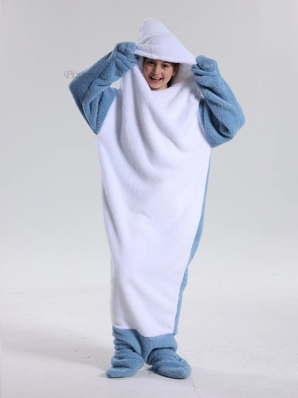 Family Fashion Halloween Cosplay Costume Adult One Piece Dolphin Shark Pajamas Hooded Wearable Sleeping Bags Men\'s Onesies