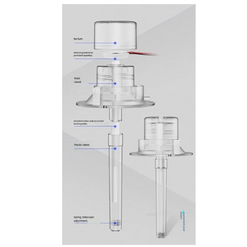 ABVI-4Pcs الانحلال رذاذ البلاستيك قوس USB مرطب صغير لتقوم بها بنفسك تجربة الانحلال بالموجات فوق الصوتية