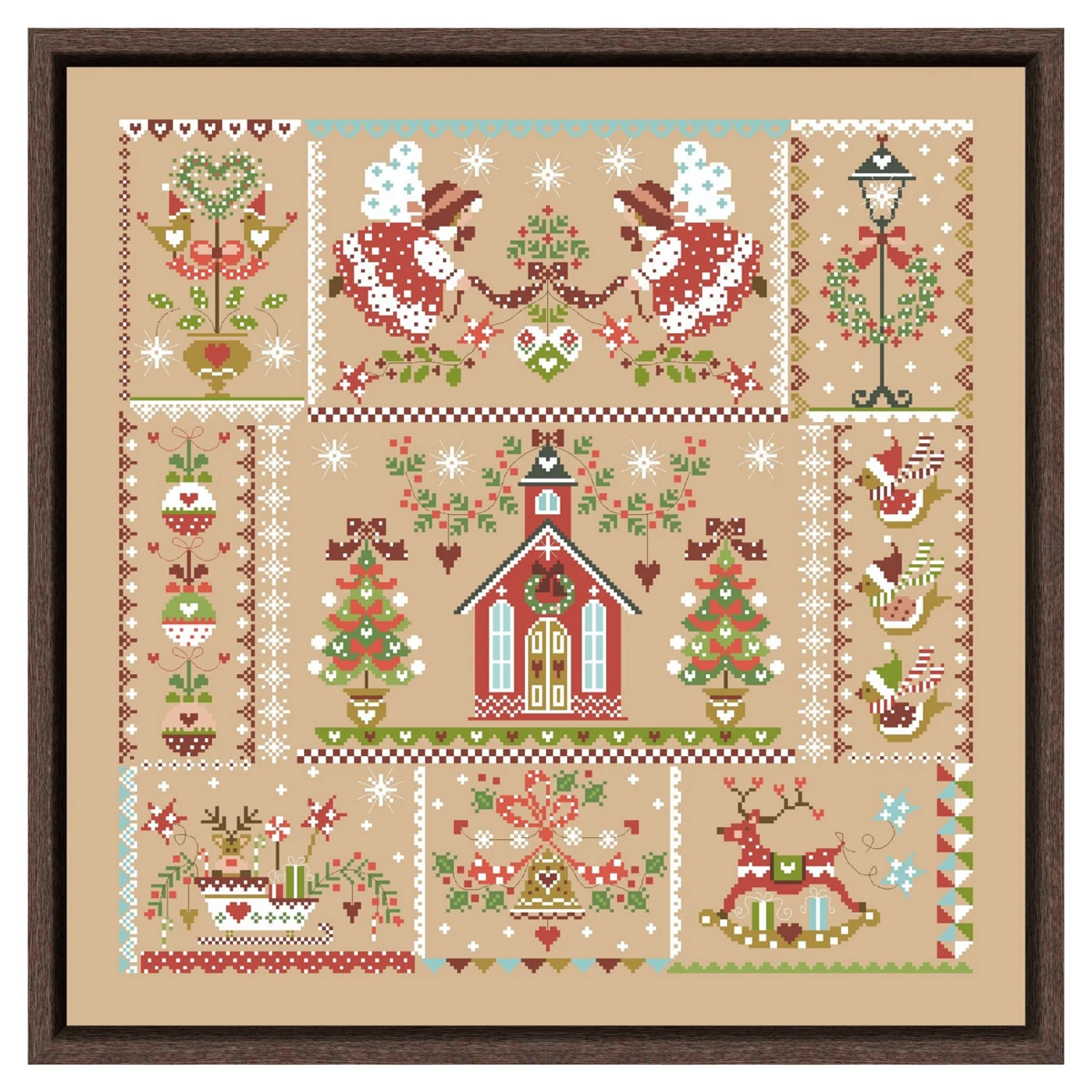 Christmas girl cross stitch kit simple cartoon design cotton silk thread 14ct 11ct linen flaxen canvas embroidery DIY needlework