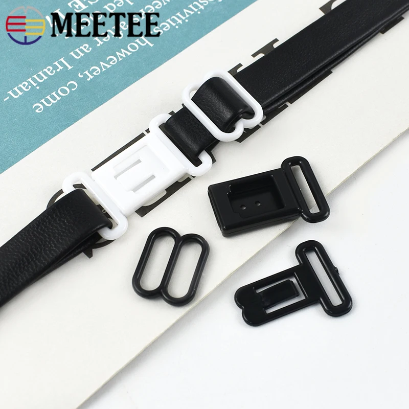 30/50Sets Meetee 12.5mm Plastic Bra Buckles Bikini Closure Adjust Hook Underware Strap Clasp Swimwear Clamp Bow Tie Accessories