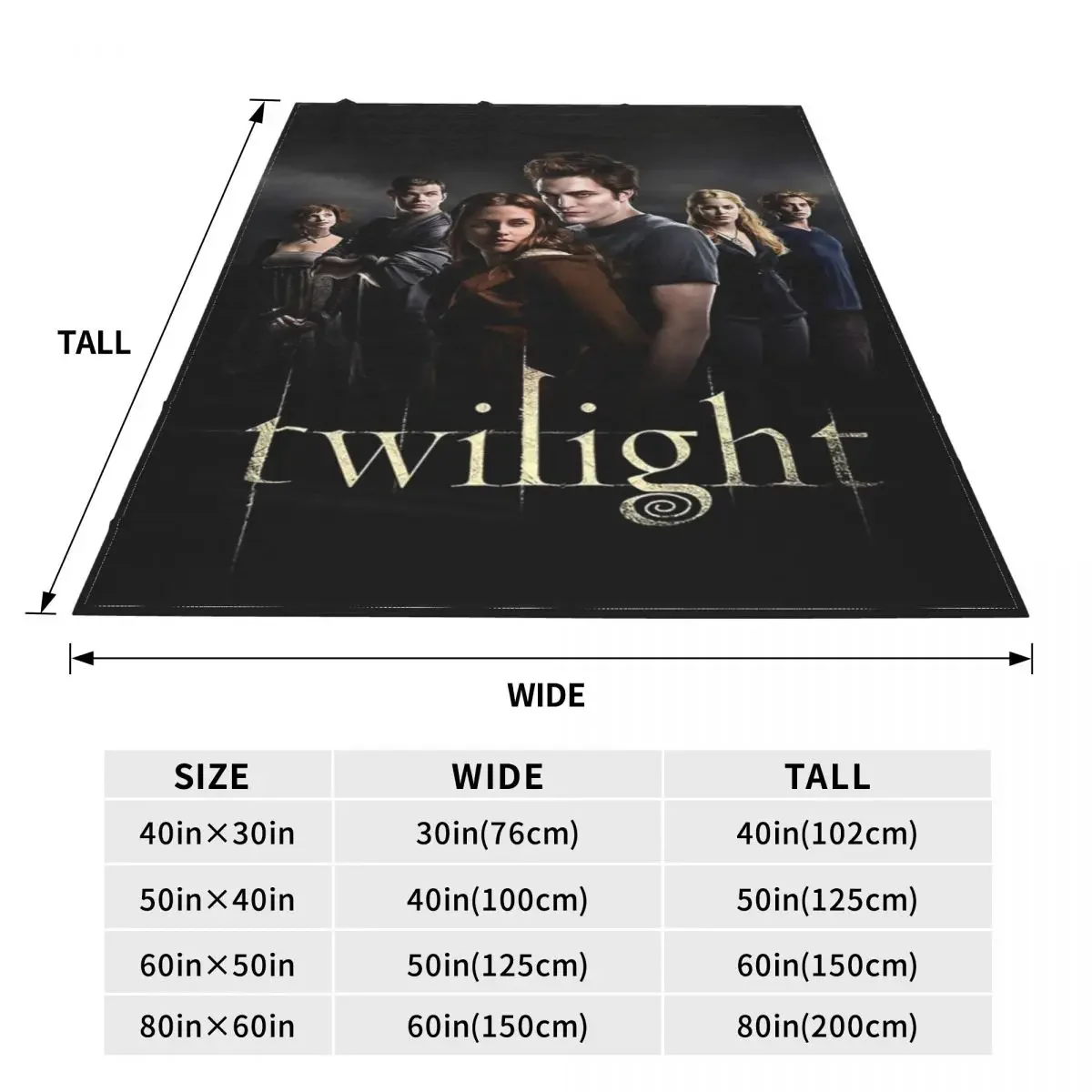 Twilight Blanket Romantic Fantasy Movie Travel Office Flannel Throw Blanket Warm Soft Bedroom Design Bedspread Birthday Gift