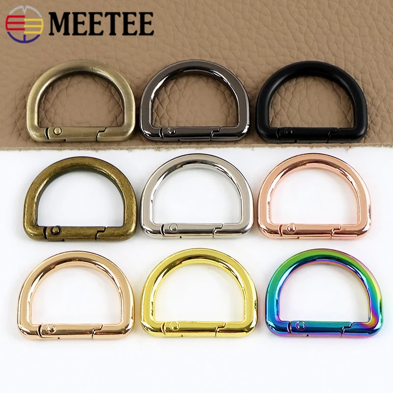 

5/10/20Pcs Bag Strap D Ring Buckle Metal Keychain Clip Clasp Pet Collar Spring Snap Hook Carabiner DIY Bags Hardware Accessories