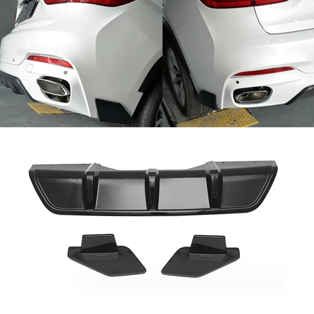 

Car Rear Bumper Diffuser Lip Rear Side Splitters Spoiler Lip For BMW X6 F16 M Sport SUV 2015 2016 2017 2018 Body Kits Tuning