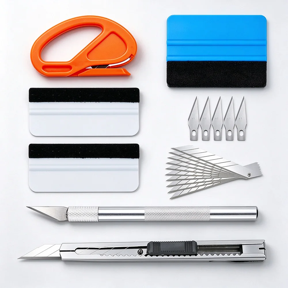 Car Vinyl Wrap Tools Kit Rubber Squeegee Mini Scraper for Installing Car Stickers Window Film Tint Application Tools