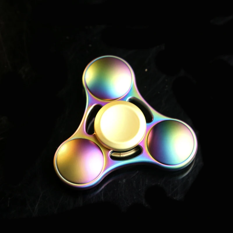 EDC arc-en-ciel Fidget Spinner main Fidget Spinner EDC doigt toupie pointe gyroscope métal Anti-Stress soulagement jouet pour adulte