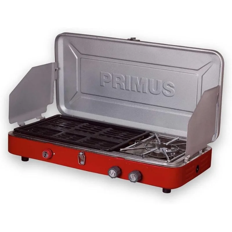 Primus-estufa de Camping de Gas propano de dos quemadores, perfil Dual, parrilla