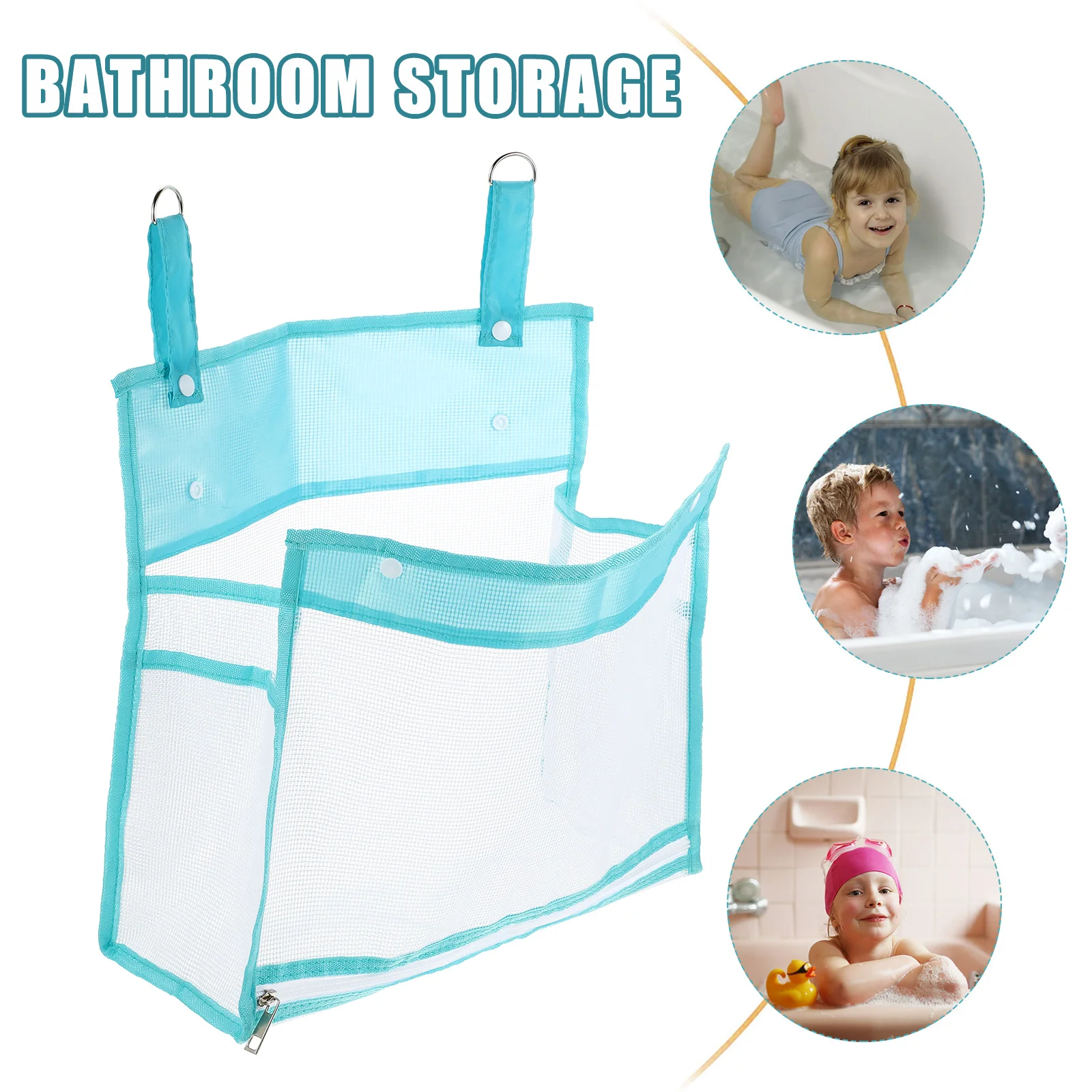 Toy Storage Mesh Bag Shower Holder for Bathtub Babies Baby Bags Organizer Bathroom Three-dimensional