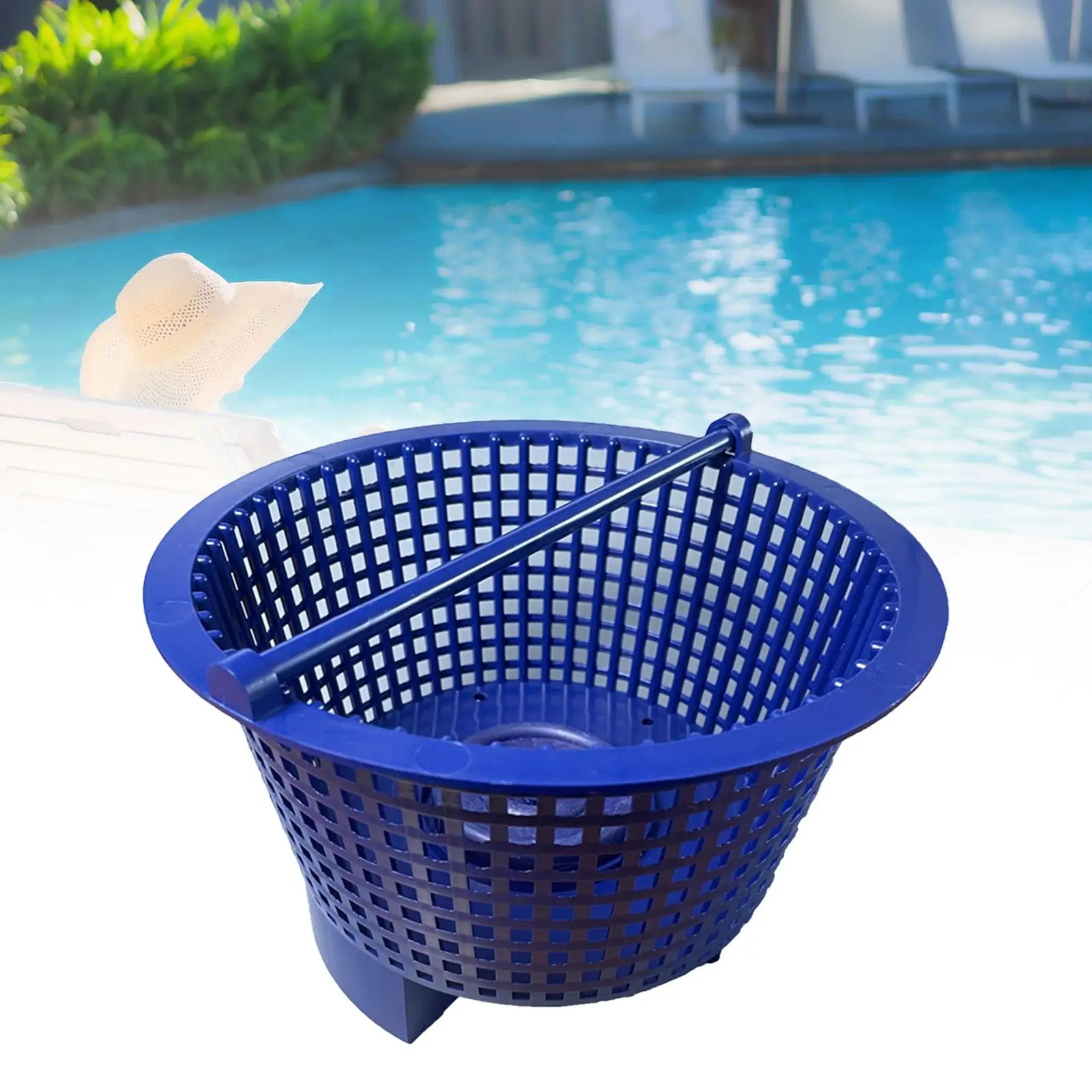 

Skimmer Basket Effective with Handle Supplies Pool Strainer Basket Pool Filter Basket for Cleaning Grass in Ground Pool Debris