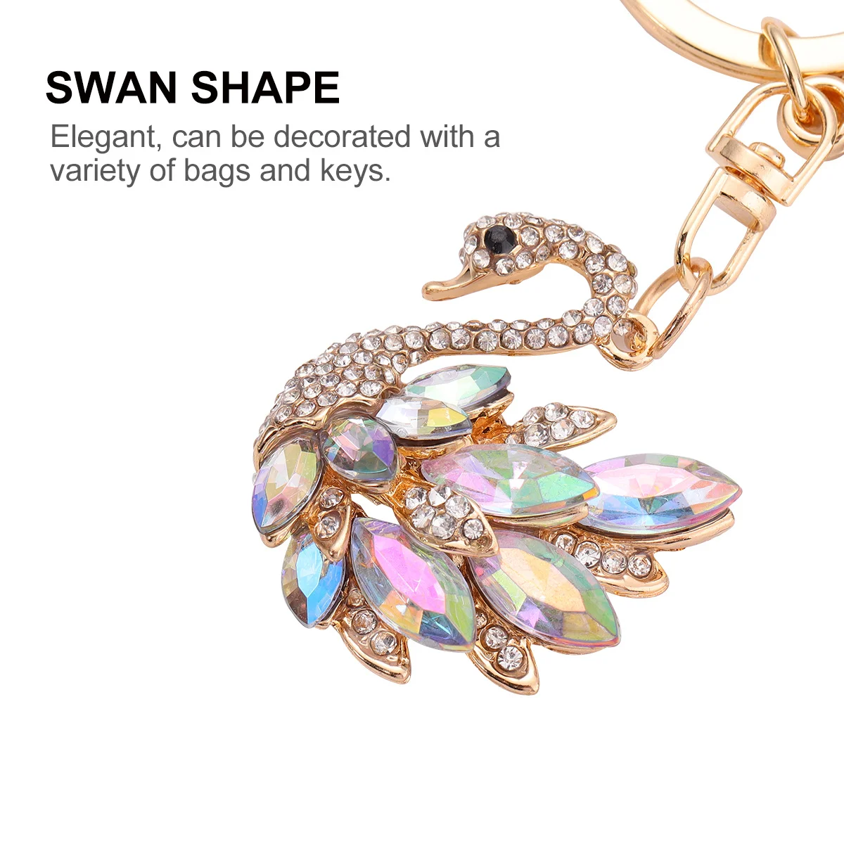 

1Pcs Swan Key Chain Rhinestone Pendant High Quality Durable Material Strong Decorative Effect Unique Design Adorable Attractive