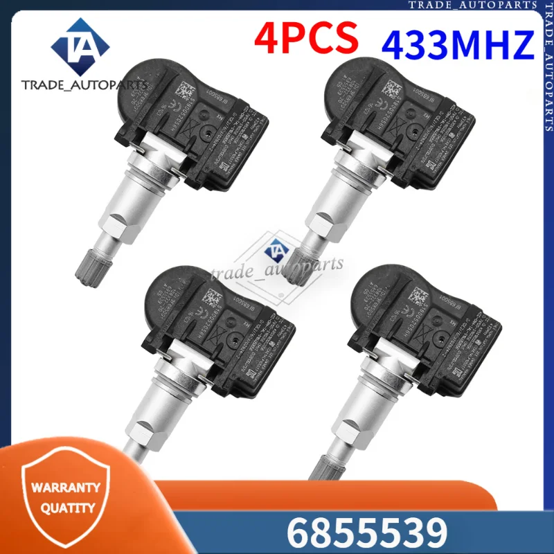 433MHz TPMS TIRE PRESSURE SENSOR 4PCS For Mini Clubman BMW 3-Series X1 X2 X5 X6 I3 6855539 36106881890 36106856209 S180052056F