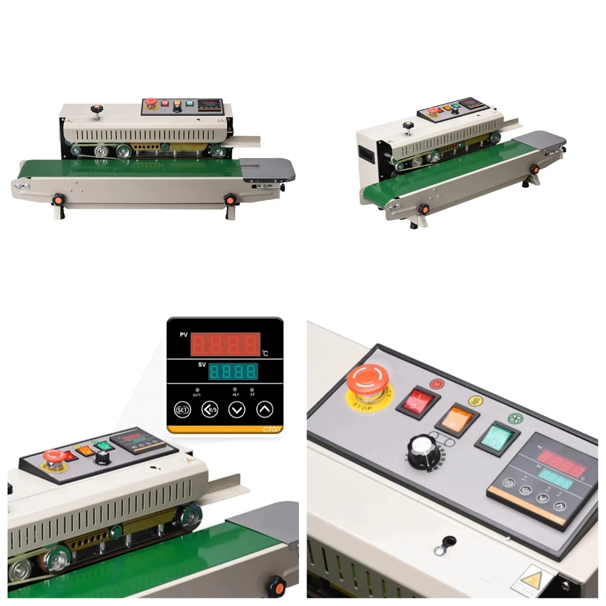 

STLAluminum Foil Plastic Bag Cookie Bag Mask Bag FR-770 Automatic Continuous Sealing Machine for Food Packing