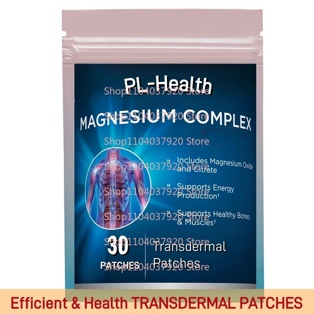 30 Patches Magnesium Complex Transdermal Patches Magnesium Oxide & Citrate Support Healthy Bones, Muscles, Teeth, Energy