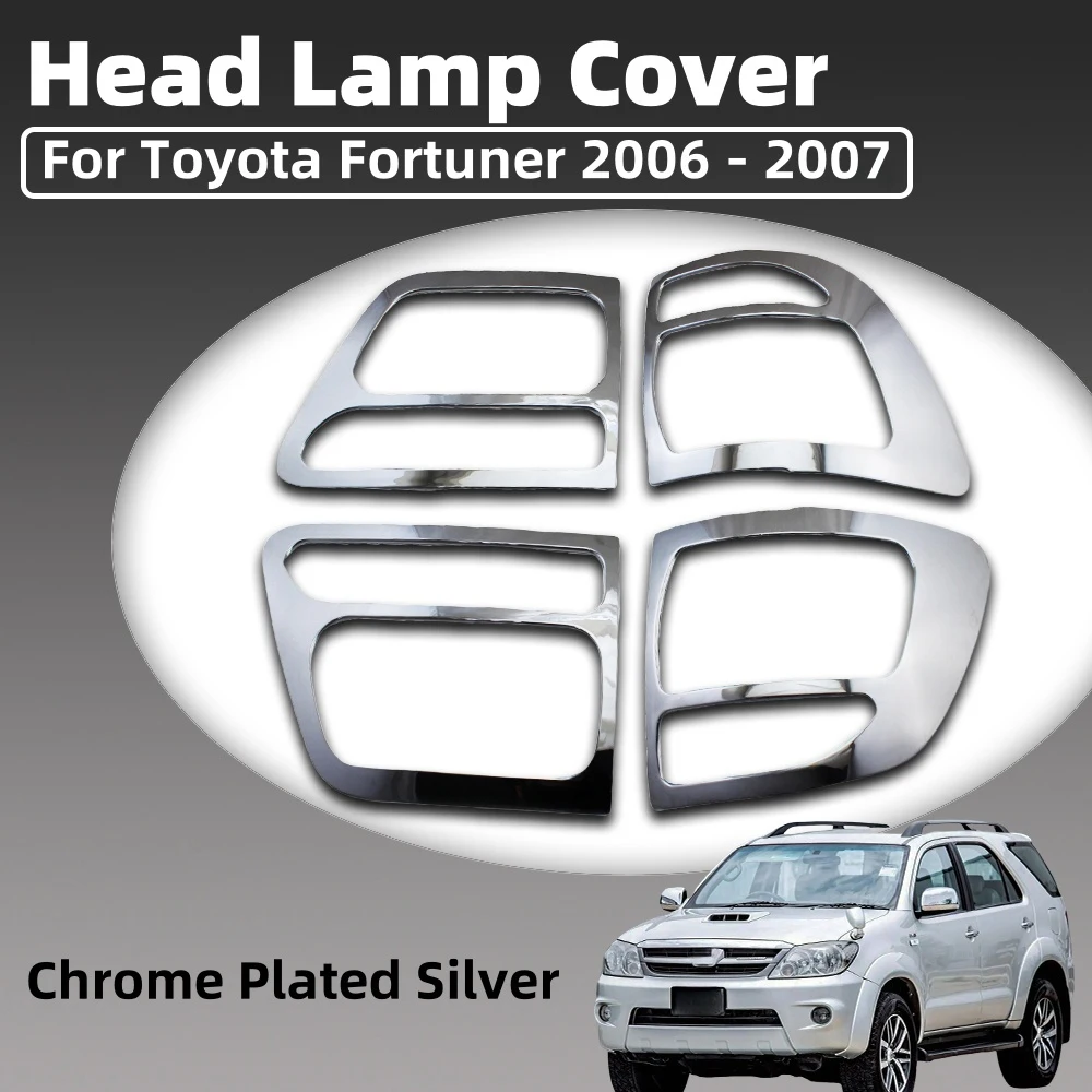 

Abs Chrome Plated Silver Car Tail Lamp Cover Trim For Toyota Fortuner 2005 2006 2007 Car Accessories Exterior Decorate