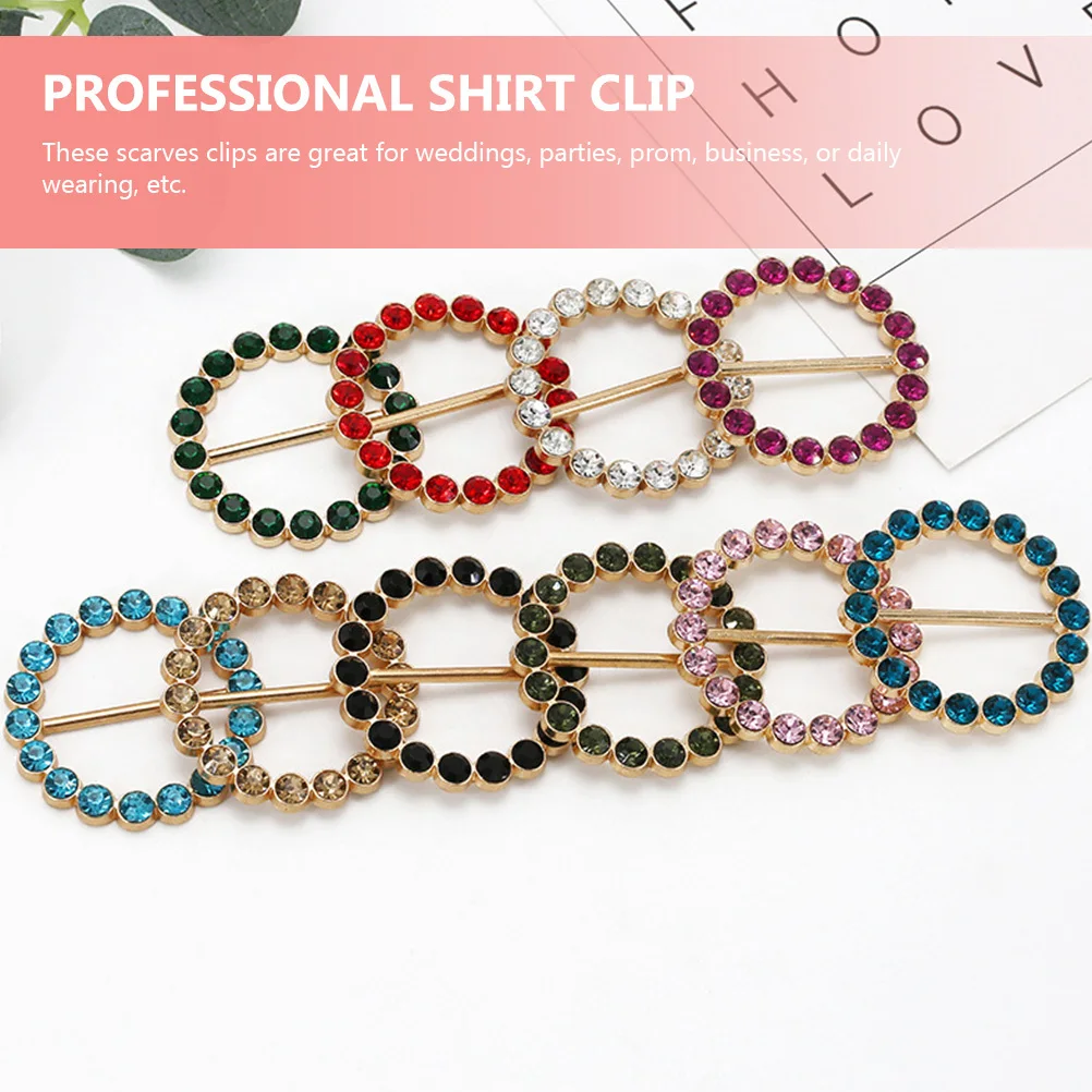 10pcs Decorative Clip Multi-Function Fastener Daily Use Scarf Ring Portable Clothing Replaceable Scarf Ring Buckle