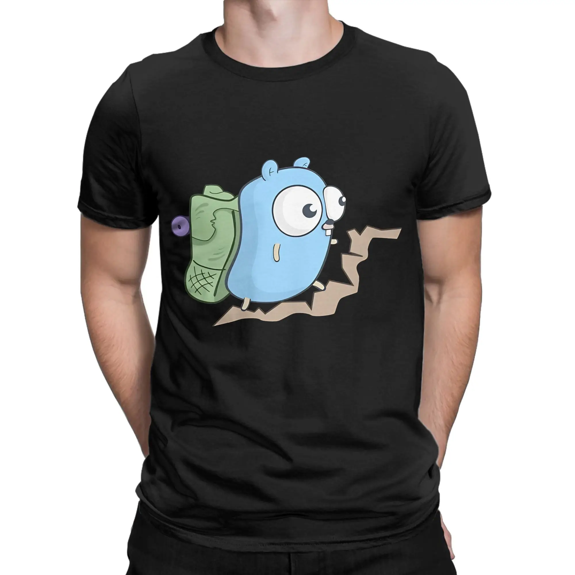 The Go Gopher Hiking Funny Graphic 100% Cotton T-Shirt gopher Tops Tees For Men