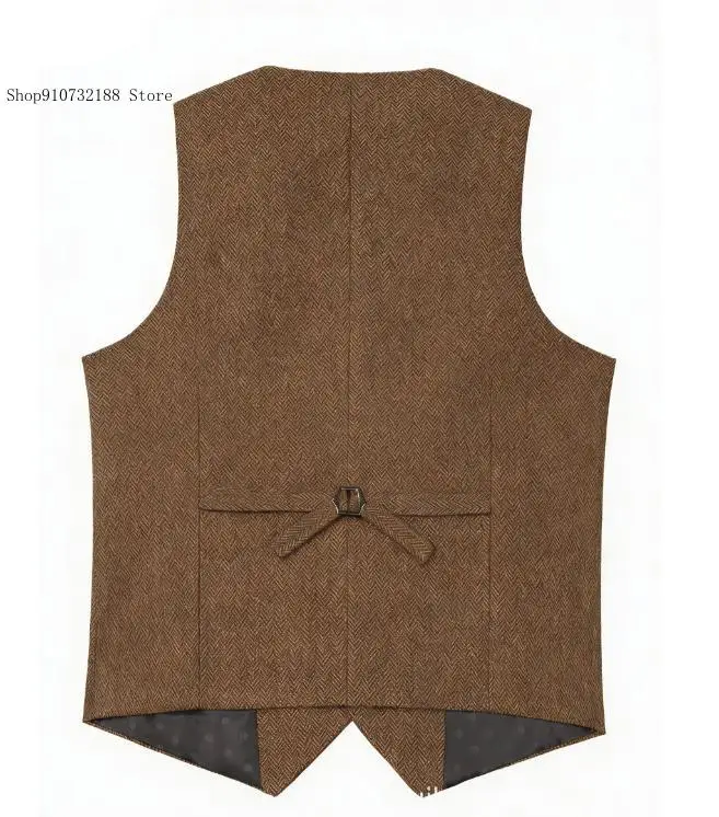 USA SIZE Spring and Autumn Commuting Pure Color Casual American Retro Coarse Flower Suit Sleeveless Vest Men