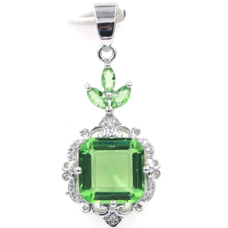 

Customized 925 SOLID STERLING SILVER PENDANT Pink Tourmaline Golden Citrine Green Tsavorite Garnet CZ For Women Daily Wear