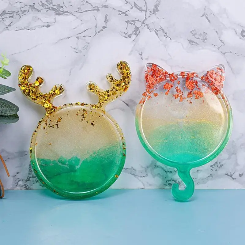 31BB DIY Christmas Tray Silicone Mold Fruit Plate Casting Mold Serving Borad Crystal Epoxy Mold Cup Mat Crystal Mold