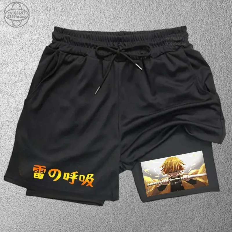 Trendy Printed Sports Shorts Men'Fitness 2in1 Shorts Double-layer Beach Pants Outdoor Training Running Shorts SweatpantsWorkout view 3