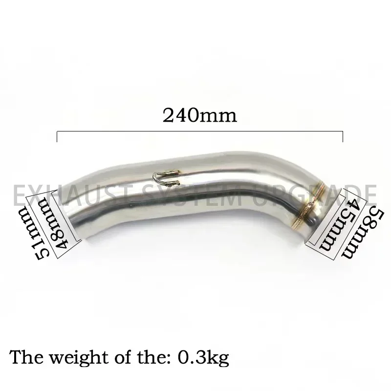 Middle Link Pipe Motorcycle Exhaust Modify Muffler Mid Tube Escape Moto Stainless steel For KTM RC390 Duke 390 125 250 2017-2021