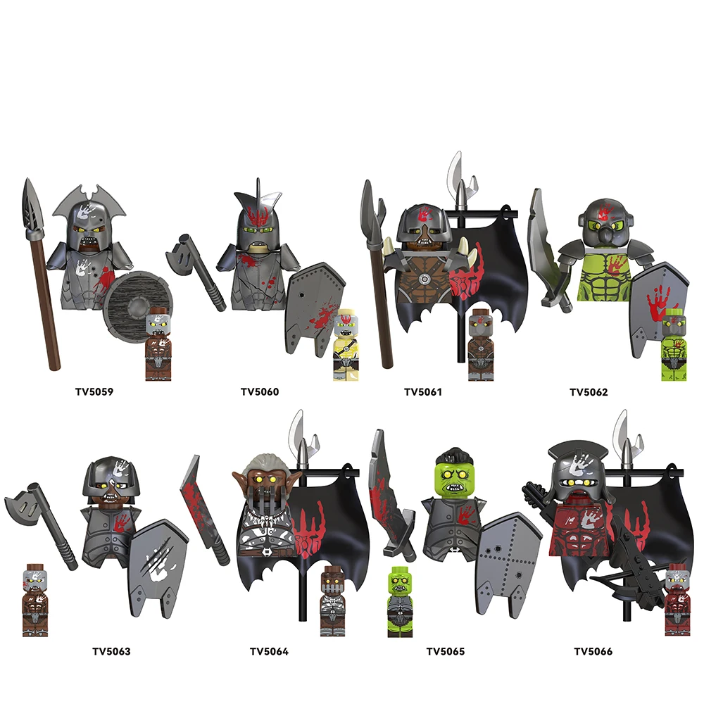 WM6407 6406 6405 Set de Mini Figuras de Acción de Azog, Goblin, Sauron, Aragorn, Saruman, Frodo, Bilbo, Gandalf, Lord Knights, Regalos para Niños