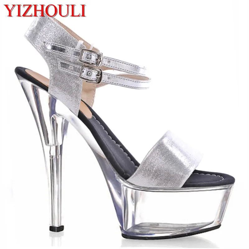 

Sexy silver crystal sole 15cm thin heel fashion heels, 6 inch handmade party dance shoes