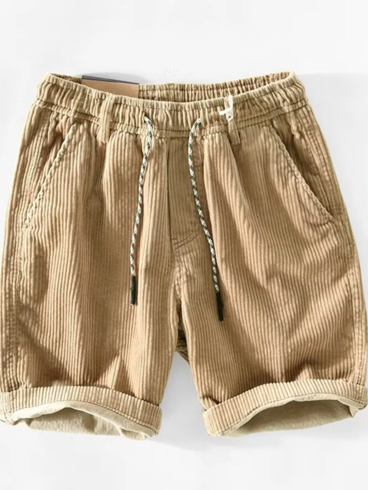 

American Style Heavyweight Workwear Shorts Men Summer Trendy Retro Corduroy Casual Five-Quarter Length Breathable Straight Leg
