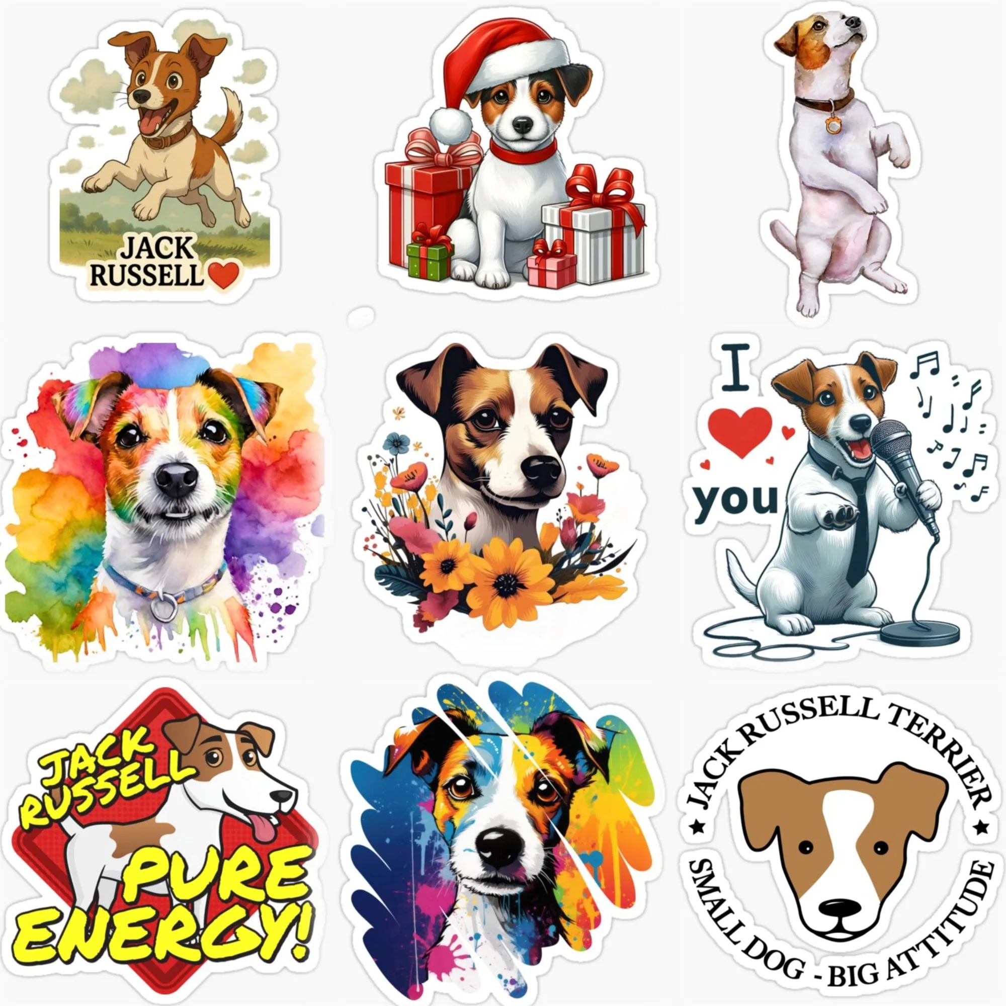 

Jack Russell Dog Cute Pets Sticker for Decorate Car Bicycle Helmet Wall Fridge Customizable