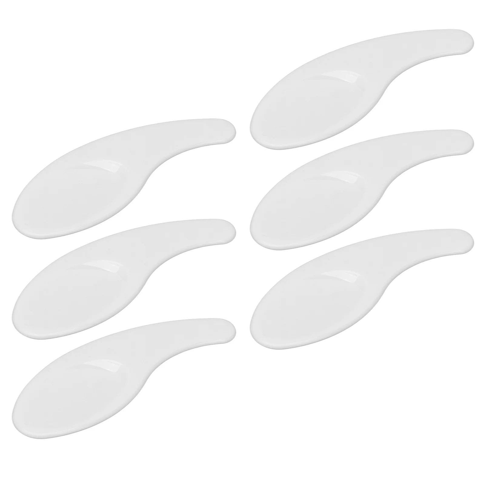 ZK40 50pcs Facial Cream Spatula Curved Shaped Washable Reusable Cosmetic Spoon for Nail Glue