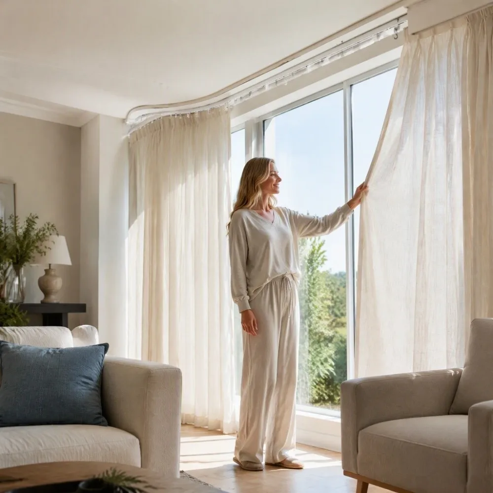 Flexible Material Flexible Curtain Track Silent Track Self Adhesive Ceiling Curtain Track Curved and Straight Dual-use