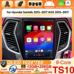 Android16 9.7'' Car Radio For Hyundai Santafe 2013-2017 IX45 2013-2017 Android Auto Multimedia Player CarPlay Auto 5G Navigation