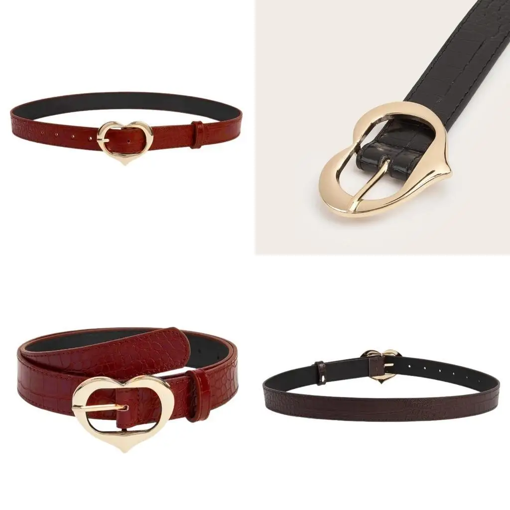 

39BD Fashion Hot Girls PU Belt with Heart Buckle Waist Belt Fashion Enthusiasts Belt Coat Dress Female Wide Formal Waistband