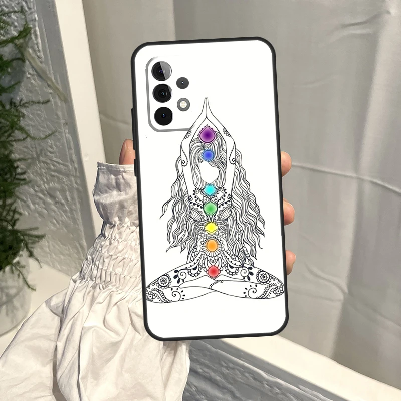 ماندالا شقرا اليوغا حقيبة لهاتف سامسونج جالاكسي A15 A35 A55 A54 A34 A14 A13 A23 A33 A53 A52 A32 A12 A56 A36 A16 A17